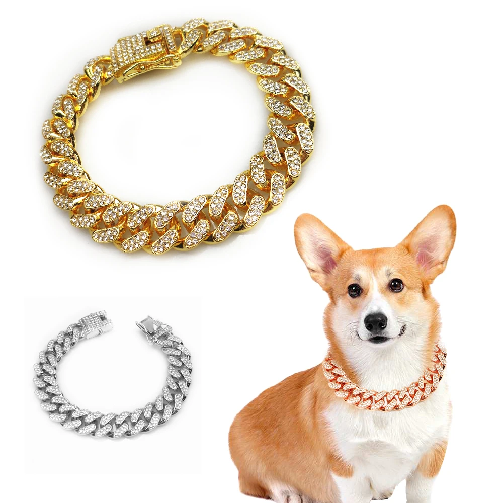 Rhinestone Dog Chain Collar Me - Chain Quick Link recension och pris