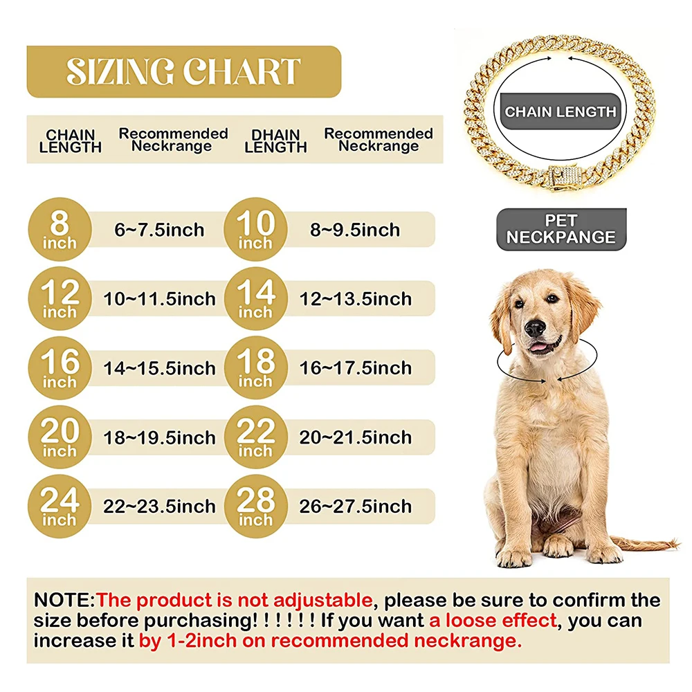 Rhinestone Dog Chain Collar Me - Chain Quick Link recension och pris