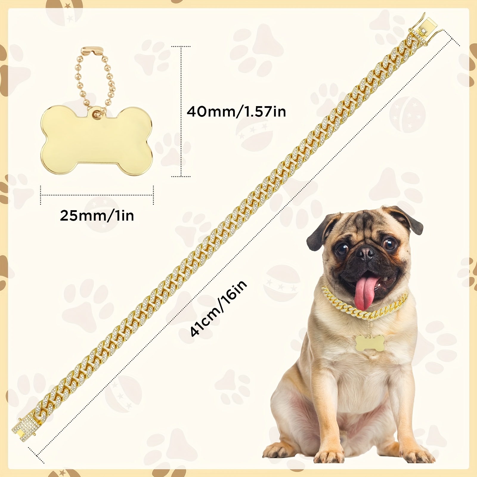16-inch custom dog chain colla - Chain Quick Link recension och pris